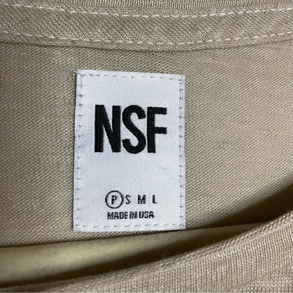 NSF Linen Blend Neutral Asymmetrical Hemline Long Sleeve Shirt - Picture 2 of 13